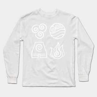 Avatar: The Last Airbender, Four Elements - Outline Long Sleeve T-Shirt